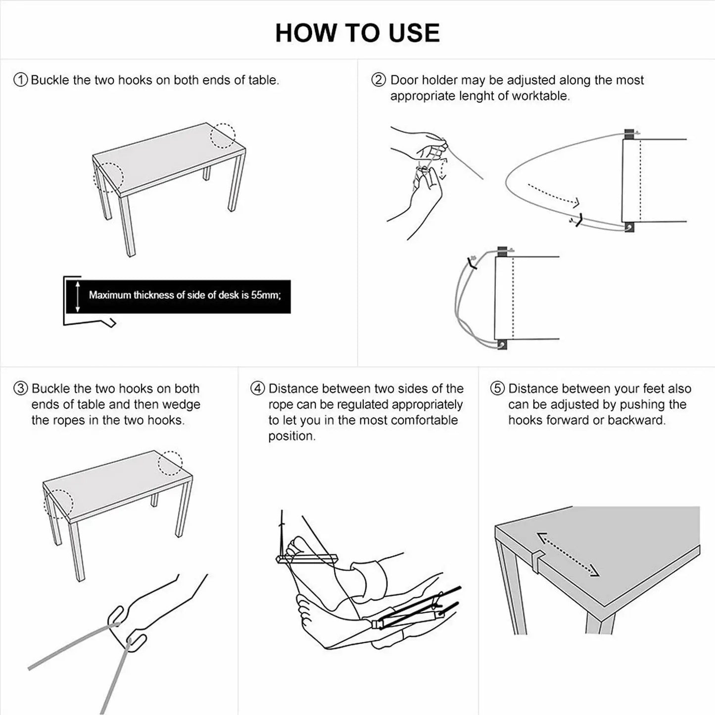 Canvas Foot Rest Desk Hammock, Mini Office, Under Desk Foot Rest Stand, Adjustable Desk Feet Hammock