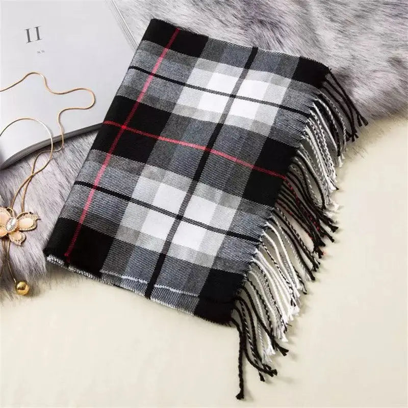 Classic lattice men soft shawl plaid scarves shawl wraps shawl neckerchief headband muffler