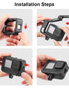 Chargeable PA Frame Mount Protective Case Cage with Cold Shoe Base Slot for Gopro HERO11 10 9 Black Sports Action Cameras