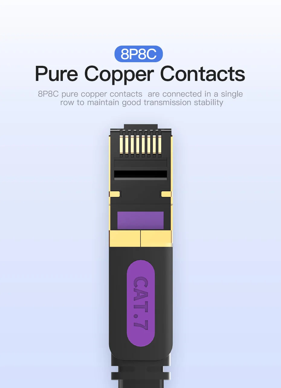 Cat7 Ethernet Cable Cat7 High Speed Flat Gigabit STP RJ45 10Gbps Network Lan Cable for Router PS5 PS4 PS3 Patch Cord