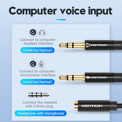 Audio Splitter Headphone Adapter 3.5mm AUX Cable for Computer 1 Female to 2 Male Mic Y Splitter Headset to PC Adapter