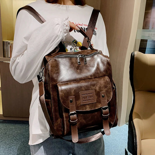 Backpack High Quality Youth PU Leather Backpacks School Shoulder Bag Bagpack