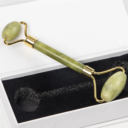 1Pc Natural Jade Roller Face Lifting Massager Jade Stone Quartz Facial Roller Beauty Massage Tools Face Eye Neck Slimming Tool