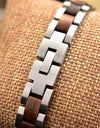 Wood Stainless Steel Bracelet for Women Jewelry Adjusted Strap