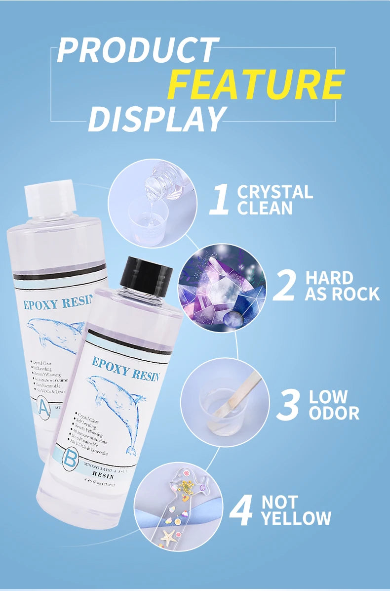 1:1 Clear Epoxy Resin Casting Kit – Crystal Clear Art Resin with Measuring Cups & Accessories