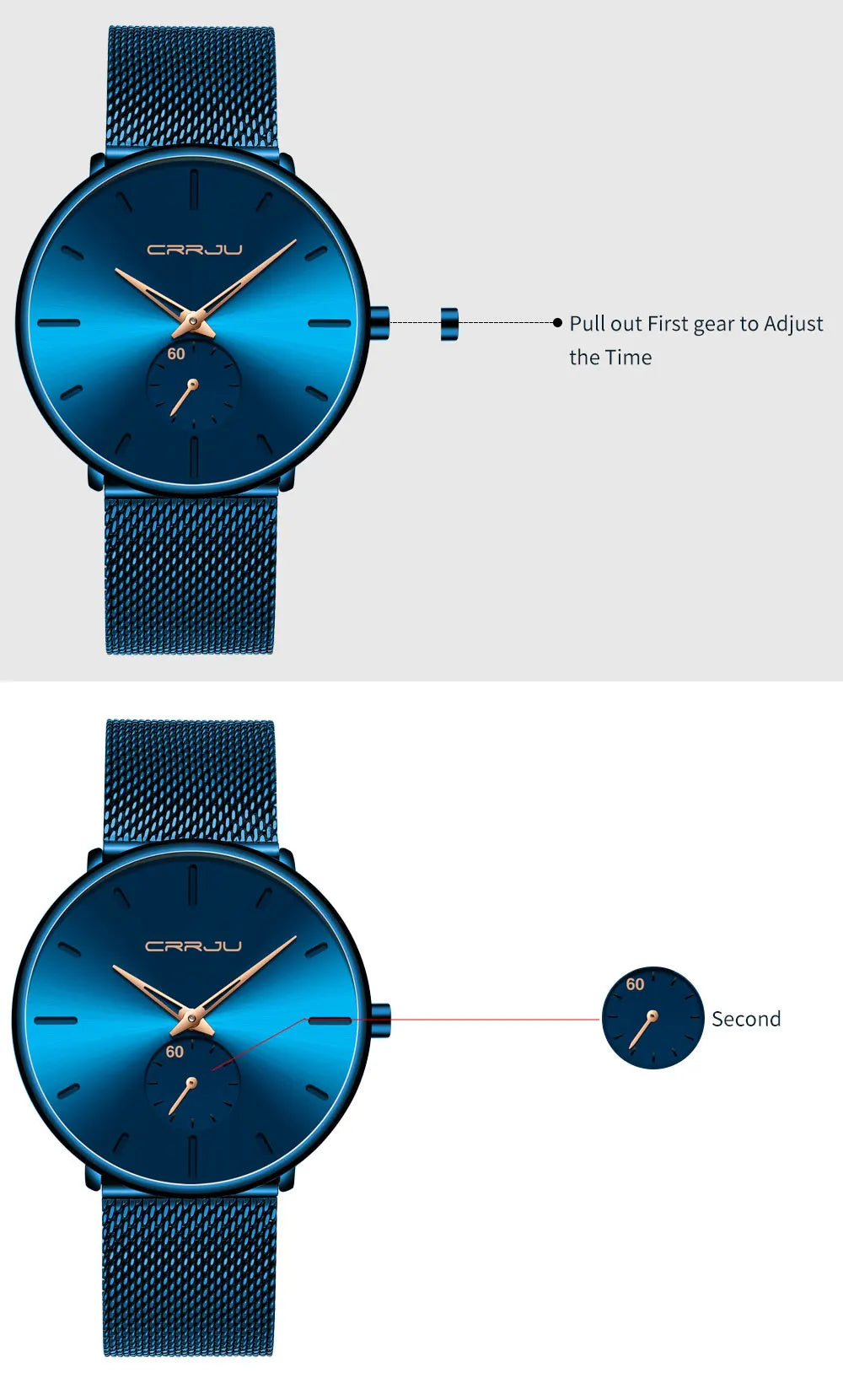 Fashion Blue Men Watch Top Luxury Brand Minimalist Ultra-thin Quartz Watch Casual Waterproof Clock Relogio Masculino