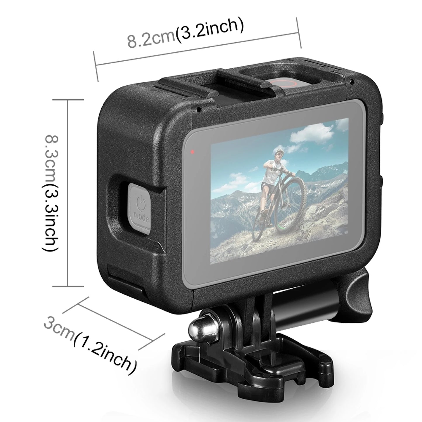 Chargeable PA Frame Mount Protective Case Cage with Cold Shoe Base Slot for Gopro HERO11 10 9 Black Sports Action Cameras