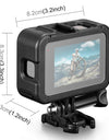 Chargeable PA Frame Mount Protective Case Cage with Cold Shoe Base Slot for Gopro HERO11 10 9 Black Sports Action Cameras