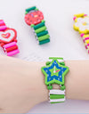 Kids Girl Colorful Wood Bracelets Children Elastic Watch Wristbands Child Toy Bracelet
