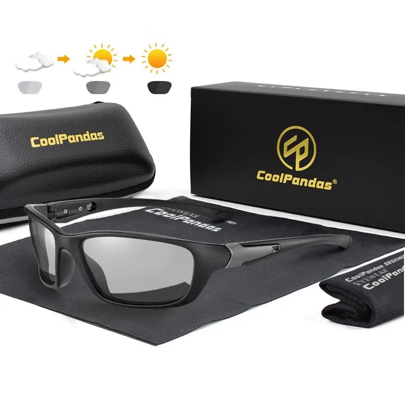 Polarized Photochromic Outdoor Sport Sunglasses for Men Day and Night Vision UV400