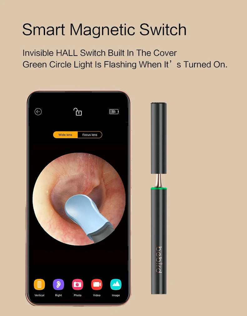 T15 Smart Visual Earwax Acne 2 in 1 Removal Tool With HD1080P Camera Ear Otoscope Cleaner IP67 Waterproof Endoscope
