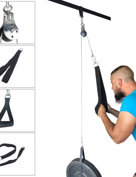 Fitness DIY Pulley Cable Machine Attachment System Arm Biceps Triceps Blaster Hand Strength Trainning Home Gym Workout Equipment