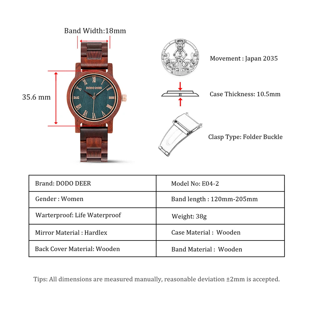 Watches for Women Luxury Casual Quartz Wristwatch Ladies Female Waterproof Party Mother's Day Gift Green sandalwood