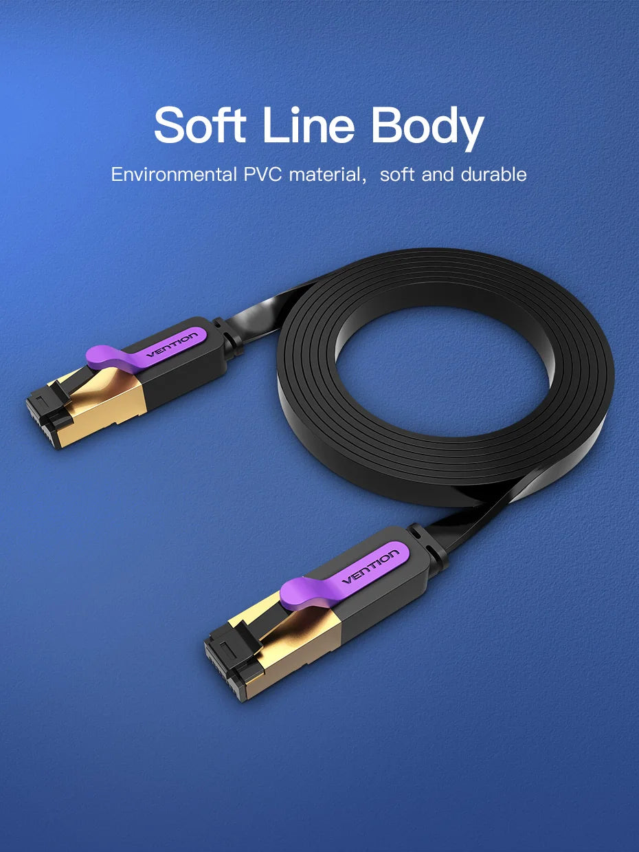 Cat7 Ethernet Cable Cat7 High Speed Flat Gigabit STP RJ45 10Gbps Network Lan Cable for Router PS5 PS4 PS3 Patch Cord