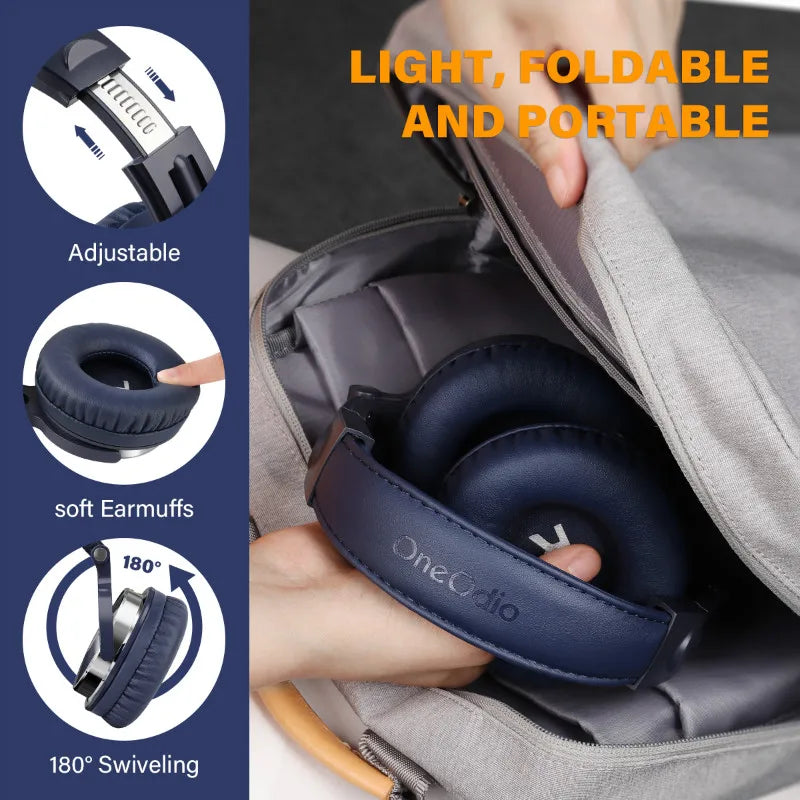 Wired HiFi Headphones Professional Studio DJ Headphones With Mic Over Ear Hi-Res Headset Monitoring For AMP Guitar Phone