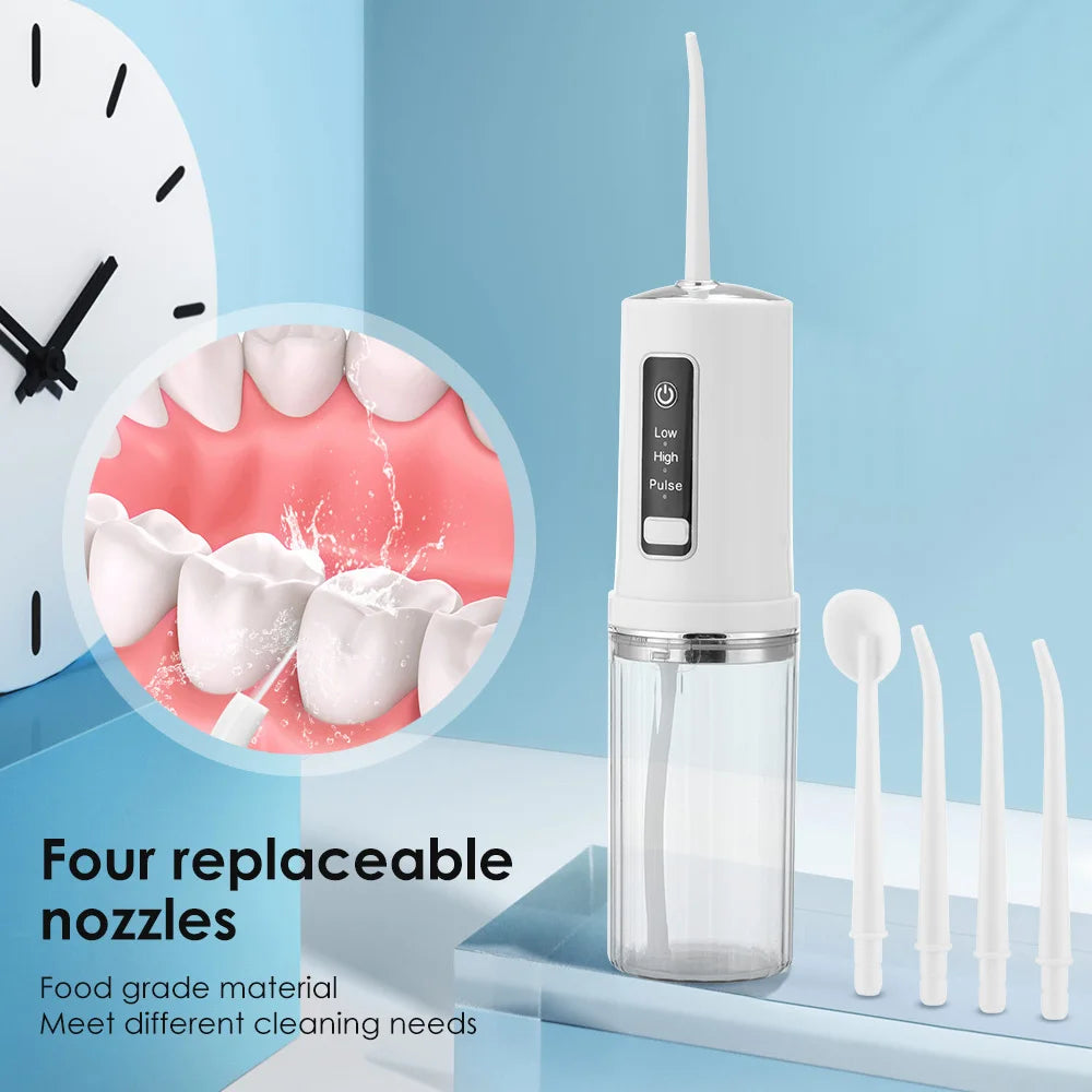 Oral Irrigator Dental Water Flosser Portable Dental Water 3 Modes Teeth Cleaner Toothbrush Oral Hygiene Clean USB Rechargeable