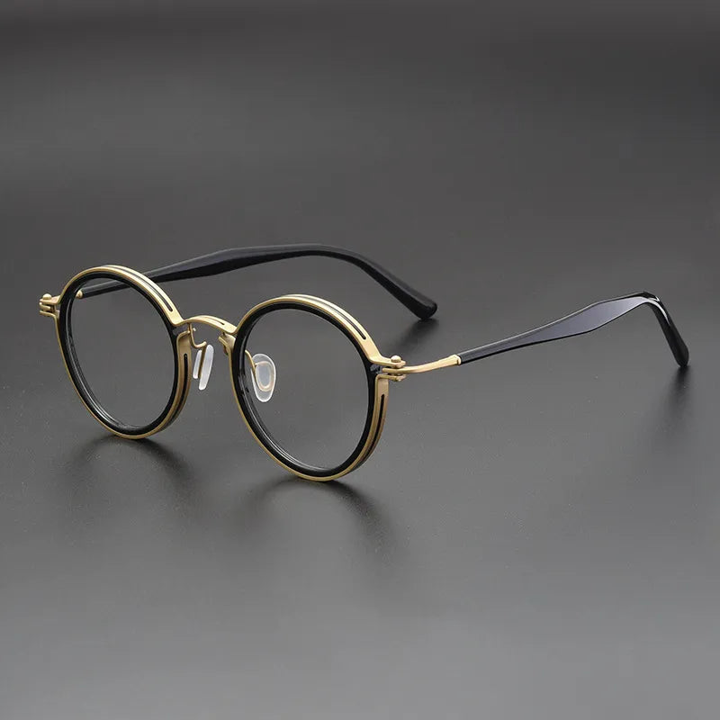 Retro Plate Pure Titanium Round Eyeglasse Frame Ultra-light and Comfortable Optical Prescription Glasses Frame H33088
