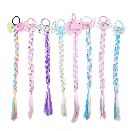 Princess Braid Elsa Headband Hairpiece Cosplay Braided Wigs for Elsa Dress Up Set for Girls Party Wedding Birthday