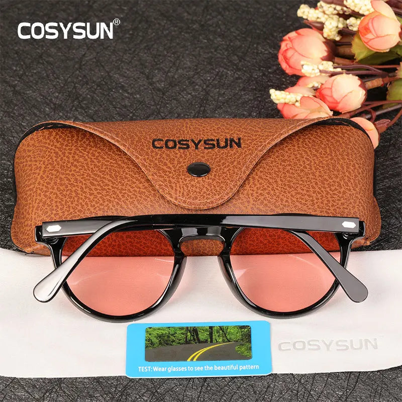 Photochromic TR90 Polarized Sunglasses Women Driving Round classic Shades Female Vintage Sun Glasses