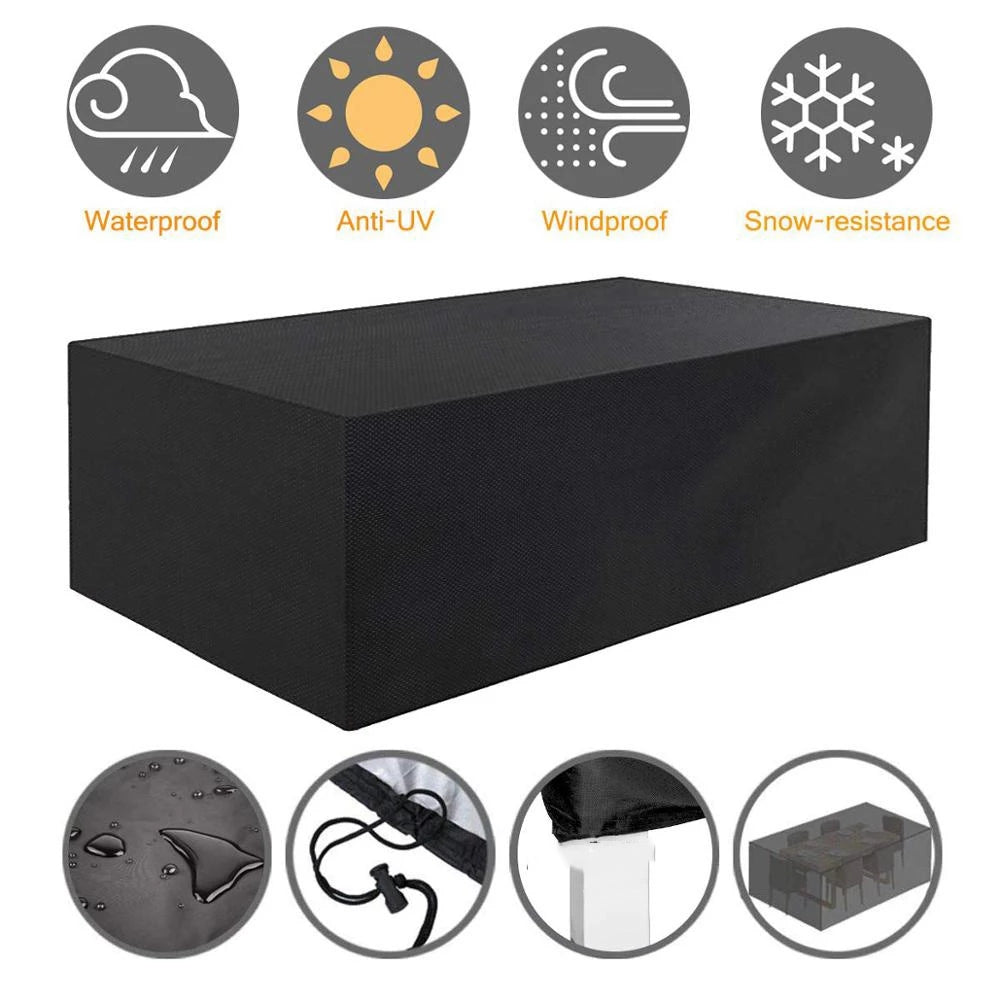 Small Sizes Waterproof Outdoor Garden Furniture Covers Rain Snow Chair Cover for Sofa Table Chair Patio Dust Proof Gray Black S