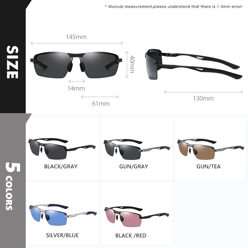 Men Square Polarized Driving Sunglasses