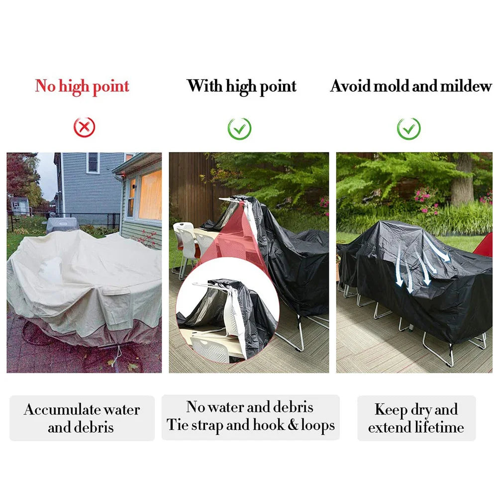 90 Sizes Waterproof Outdoor Patio Garden Furniture Covers Rain Snow Chair Cover for Sofa Table Chair Dust Proof Gray Black