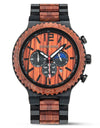 Watches Wooden Wrist Stop Watch Quartz Chronograph Luminous Hands Auto Date