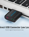 USB Sound Card USB Audio Interface headphone Adapter Soundcard for Mic Speaker Laptop PS4 Computer External Sound Card