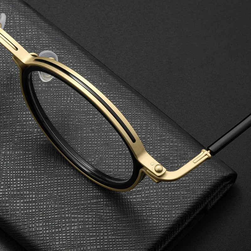 Retro Plate Pure Titanium Round Eyeglasse Frame Ultra-light and Comfortable Optical Prescription Glasses Frame H33088
