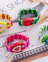 Kids Girl Colorful Wood Bracelets Children Elastic Watch Wristbands Child Toy Bracelet