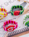 Kids Girl Colorful Wood Bracelets Children Elastic Watch Wristbands Child Toy Bracelet