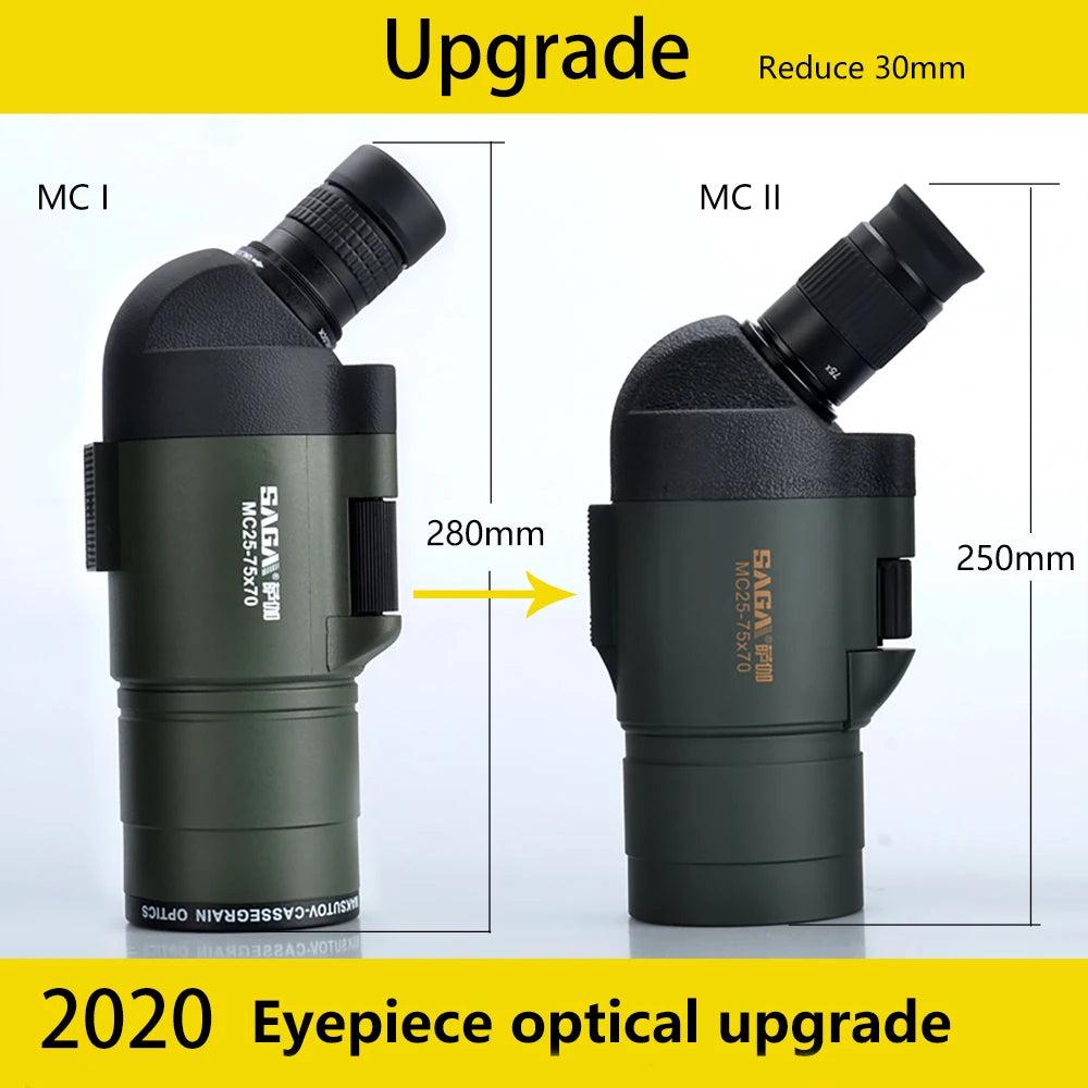 Professional Spotting Scope, Monocular Telescope,  Waterproof Telescope, Hunting Bird Watching Target, MC25-75x70 Zoom
