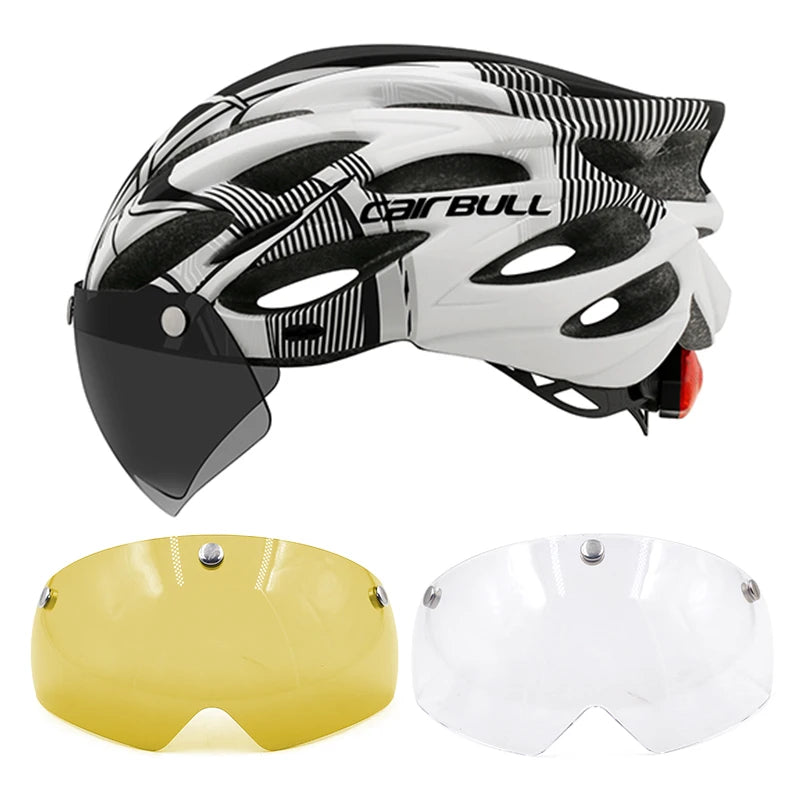Lightweight LED Cycling Helmet With Visor For Road And Mountain Bike