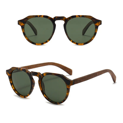 Advanced Walnut Wood Hawksbill Leopard Grain Frames Ultralight Sunglasses