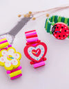 Kids Girl Colorful Wood Bracelets Children Elastic Watch Wristbands Child Toy Bracelet