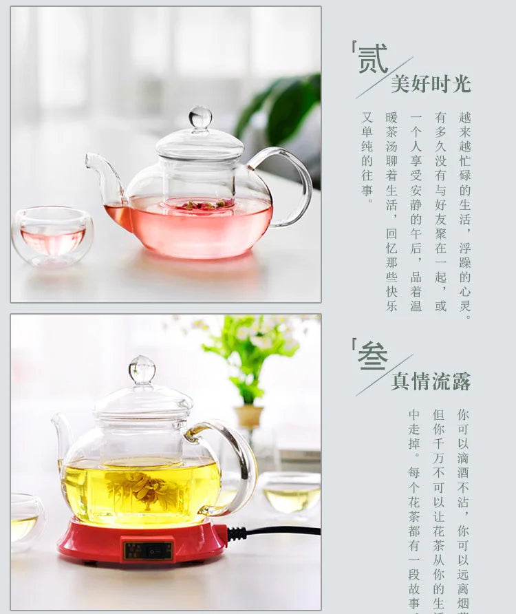 High Boron Silicon Filter Heat Resistant Glass Teapot Set Thick Glass Tea Pot High Temperature Teapot Plus Hot Kettle A