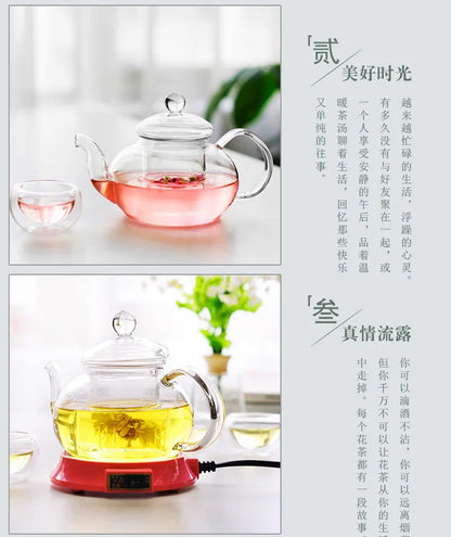 High Boron Silicon Filter Heat Resistant Glass Teapot Set Thick Glass Tea Pot High Temperature Teapot Plus Hot Kettle A