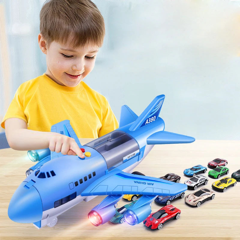Simulation Track Inertia Passenger Airplane Toy with Lights & Music
