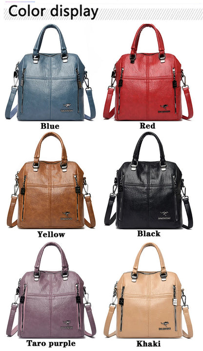 Leather Backpack Women Shoulder Bags Multi function Travel Backpack School Bags Bagpack