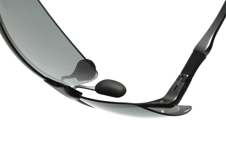 Aluminum Rimless Photochromic Polarized UV400 Driving Sunglasses for Men Women