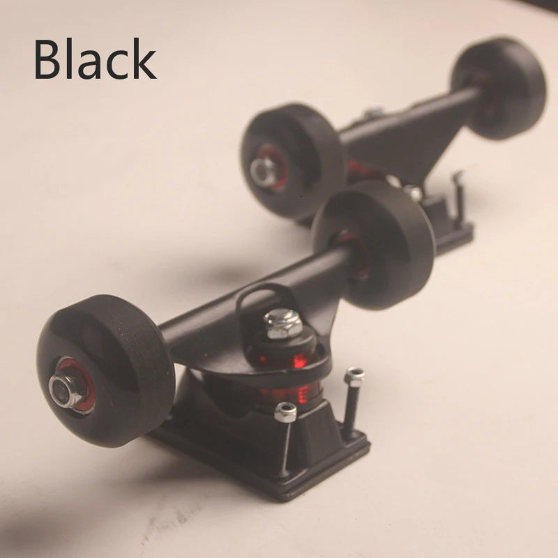 2 Sets Skateboard Wheels Aluminum Alloy Skateboard Trucks Four-wheel Skateboard Support And Wheels Parts Long Board Mini Cruiser