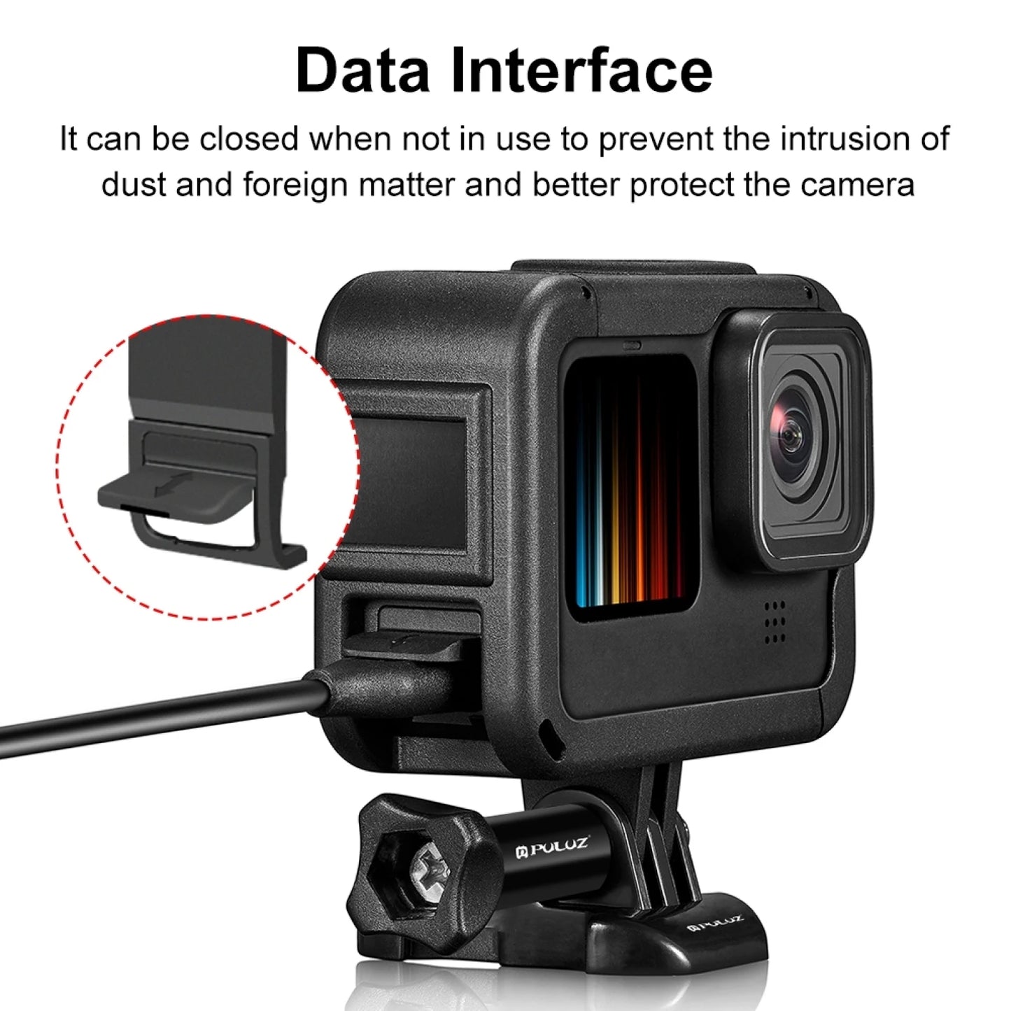 Frame Expansion PA Cage with Side Interface Cover for Gopro Hero11 Black HERO10 Black / HERO9 Black Sports Action Cameras