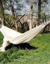 Cotton Hammock Brazilian Double Hammock Hiking Camping Soft Comfortable Fabric Canvas Hammock for Patio Porch Garden Backyard