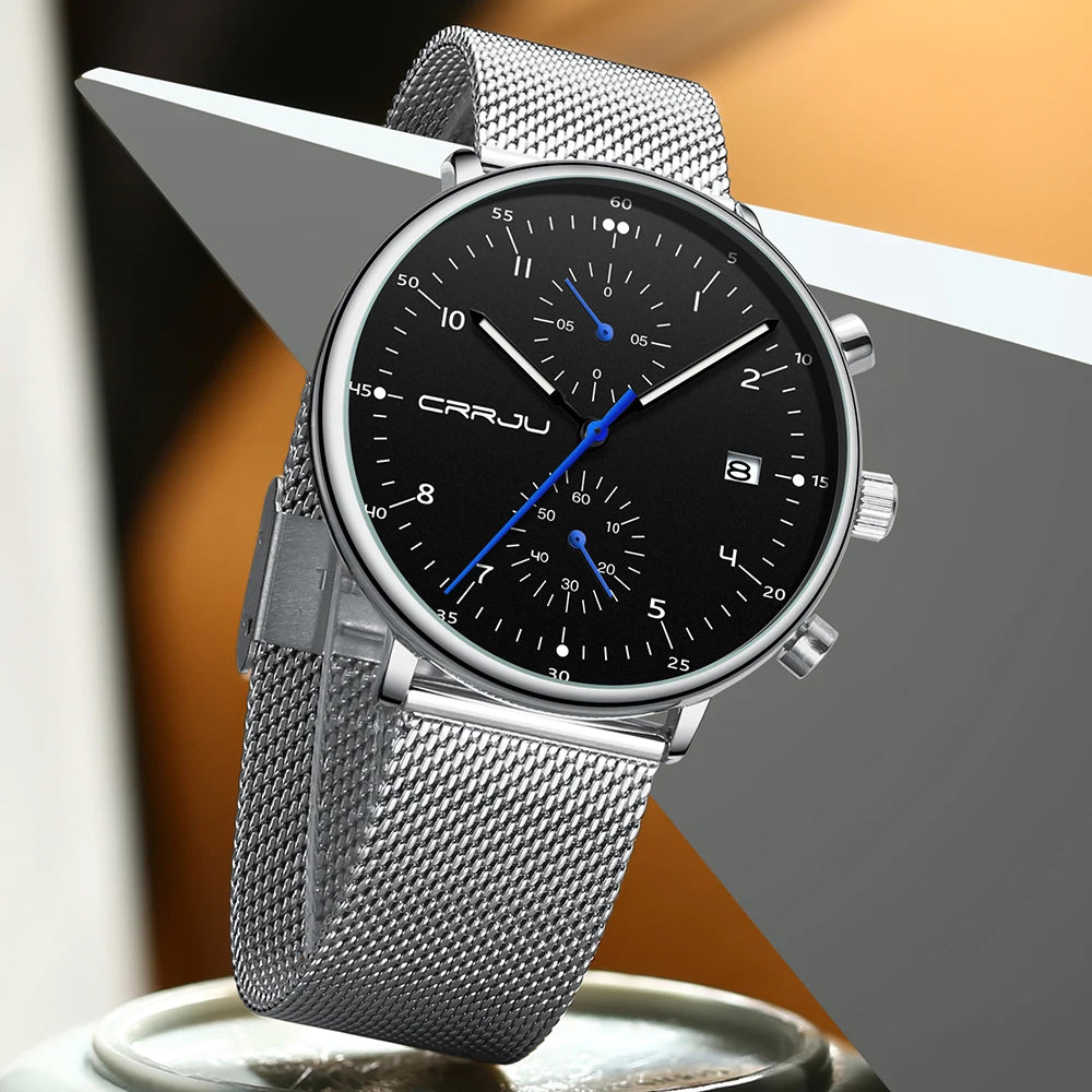 Mens Watch Top Luxury Brand Men Stainless Steel WristWatch Men's Military waterproof Date Quartz watches relogio masculino