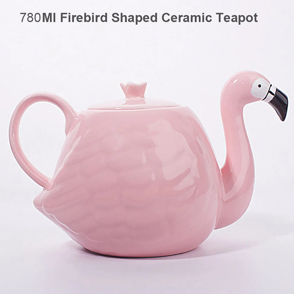 Tea Set Creative Flamingo Teapot Drinking Tea Cup Sets Water Coffee Cup Fruit Juice Mugs Set Teaware