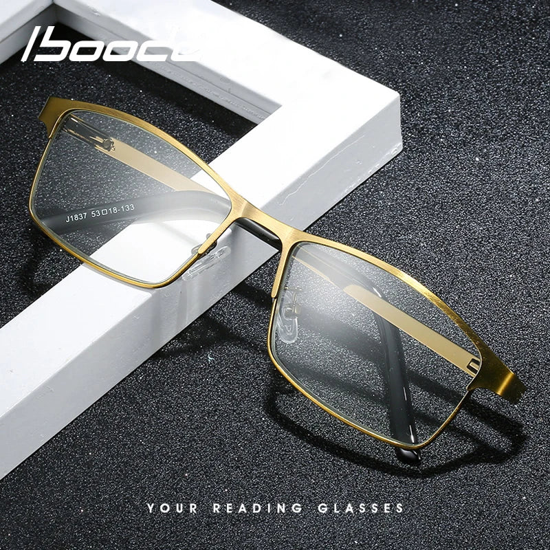 High Quality Men Business Reading Glasses Titanium alloy Vintage Anti-Blu-ray HD Computer Goggles For Men +1.0 +1.5 +2.5