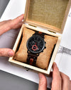 Handmade Wood Watch Japanese Quartz Wristwatches Metal Stainless Steel Timeless Chronograph Auto Date