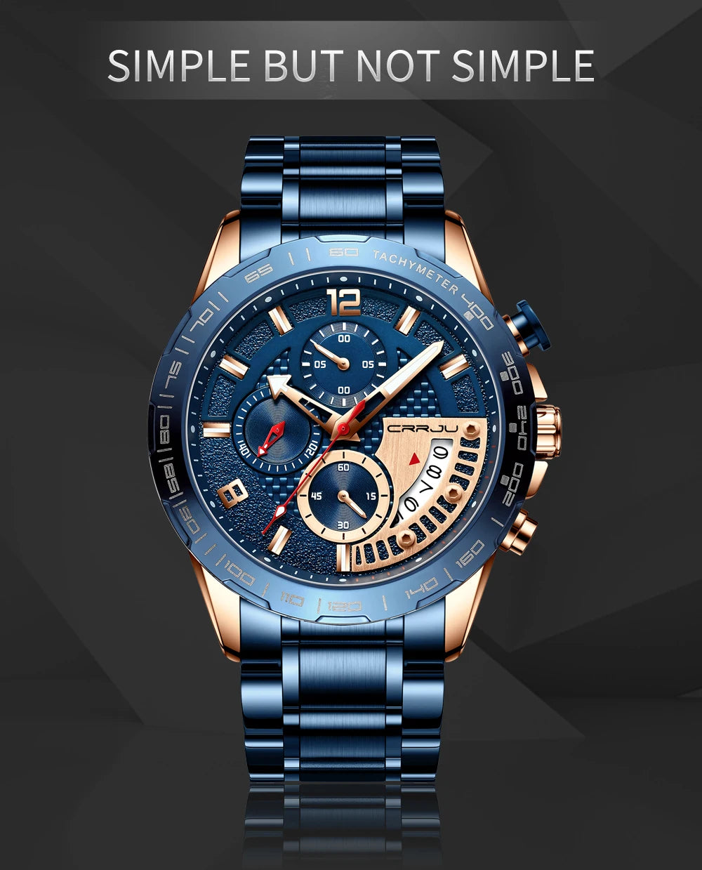 Mens Watches Fashion Stainless Steel Business Watch Luxury Luminous Waterproof Chronograph Quartz Watch Relogio Masculino