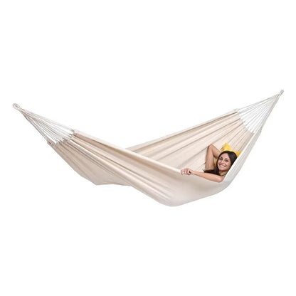 White Canvas Hammock Outdoor Camping Swing Seaside Leisure Travel Garden Decoration for 2 People