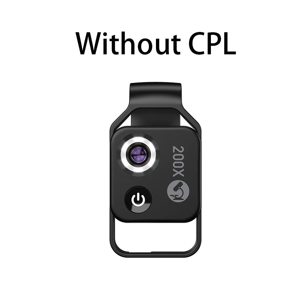 200X Smartphone Microscope Lens with LED Light Universal Clip